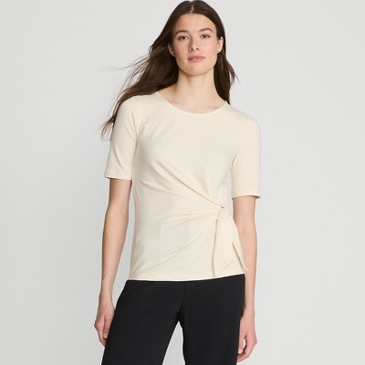 Lands' End Women's Lightweight Jersey Tie Front Top