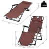 Resenkos Lounge Chair Outdoor, Patio Lounge Chair,Folding Chaise Lounge Chair for Outside, 2-in-1 Tanning Chair with Pillow & Pocket, Red - 4 of 4