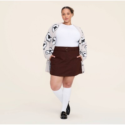 Women's Belted Mini A-Line Skirt - Woolrich x Target Brown