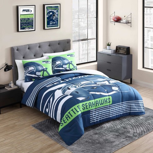 Seattle Seahawks Slanted Stripe 4-Piece Twin Bed Set