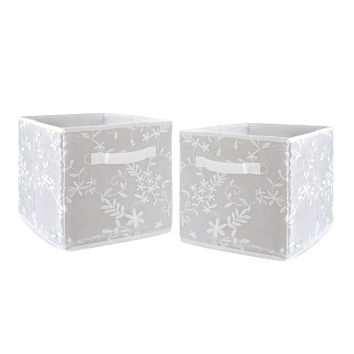 Set of 2 Lace Fabric Storage Bins Gray - Sweet Jojo Designs