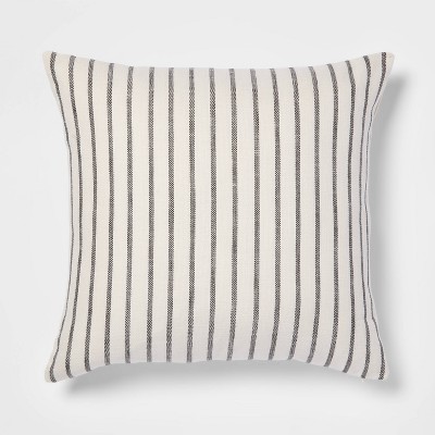 Oversized Cotton Striped Square Throw Pillow Black/cream - Threshold ...