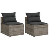 VidaXL Patio Sofas Armless with Cushions 2 pcs Gray Poly Rattan - 2 of 4