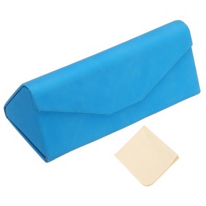 Unique Bargains Foldable Triangle Magnetic Portable Eyeglass Case with Eyeglass Cloth 1 Pc - 1 of 4