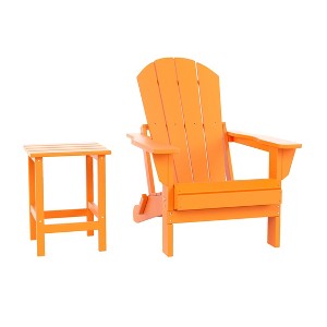 WestinTrends Malibu HDPE Outdoor Patio Folding Poly Adirondack Chair with Side Table (2-Piece Set) - 1 of 4