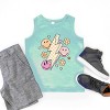 The Juniper Shop SmileyWorld Checkered Lightning Floral Youth Tank Top - 3 of 4
