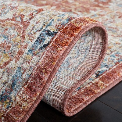 Valencia Red and Beige Hand-Knotted Synthetic Area Rug 4' x 6'