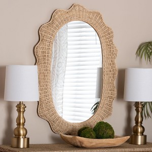 bali & pari Makoto Scalloped Natural Rattan Wall Mirror - 1 of 4