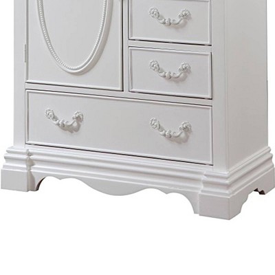 Estrella White Pine Wood Chest with Dovetail Drawers
