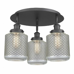 Edison - 3 Light Flush Mount In Industrial Style-9.5 Inches Tall and 17.75 Inches Wide - 1 of 1