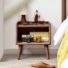 Solid Beech Wood Bedside Table, Modern Minimalist Nightstand with Open Shelf, Bedside Cabinet for Bedroom or Living Room - Panipeachy - 2 of 4