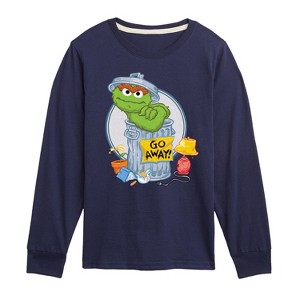 Boys' - Sesame Street - Oscar Go Away -Toddler and Youth Long Sleeve T-Shirt Long Sleeve Graphic T-Shirt - 1 of 3
