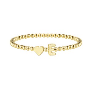 Turandoss Gold Initial Bracelets for Women Girls - Dainty Beaded Heart Bracelet for Kids, Letter Charm Bracelet for Girls, Christmas Jewelry Gifts - 1 of 4