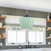 LLHZSY 10 1/4" Green Pumpkin-Striped Glass Pendant Chandelier Light, 1-Light Hanging Fixture for Kitchen Island, Dining Room, Bedroom - 2 of 4