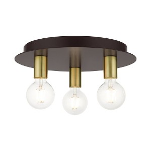 Livex Lighting Hillview 3 - Light Flush Mount in  Bronze - 1 of 4