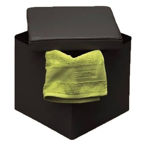 Evideco French Home Goods Versatile 2-in-1 Pouf & Storage Box – Available in 3 Colors and 2 Sizes - 1 of 4