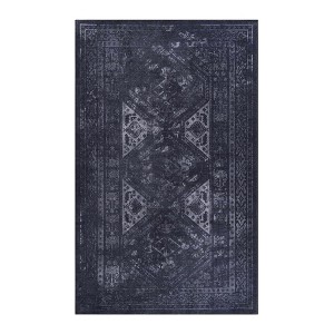 ChicFurnit Rug Indoor Machine Washable Stain Resistant Non Slip for Busy Modern Spaces, Black, 18.5"*12.2"*8.3" - 1 of 4