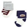 Hudson Baby Infant Boy Cotton Rich Newborn and Terry Socks, Football - 3 of 4