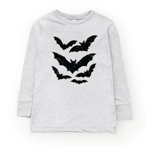 Halloween Bats Distressed - Toddler Long Sleeve Graphic Tee and Youth Long Sleeve Graphic T-Shirt - 1 of 3