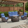 Belord Patio Furniture Set with Firepit, 6-INCH Extra Thick Cushion 4 Pieces Outdoor Patio Furniture Set with Swivel Chairs, Couch, and Firepit Table - 3 of 4