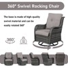 Gymojoy Outdoor Swivel Chairs with Side Table Glider Chairs Set of 3 - 3 of 4