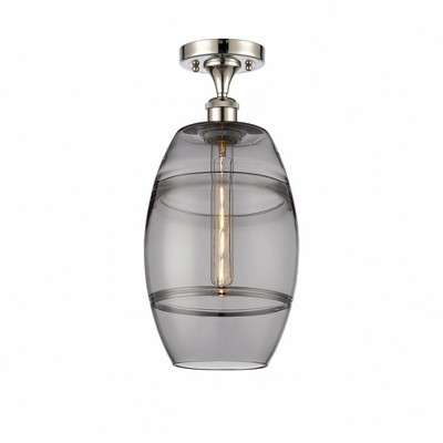 Vaz - 1 Light Semi-Flush Mount In Industrial Style-11.13 Inches Tall and 8 Inches Wide