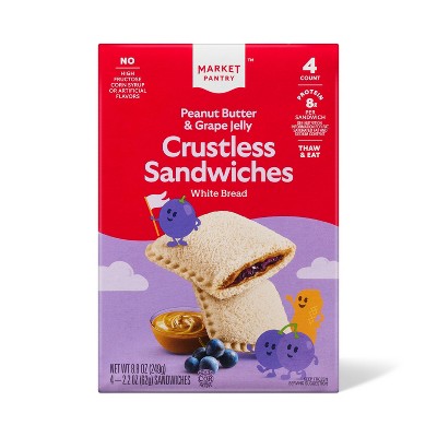 Frozen Peanut Butter and Grape Jelly Crustless Sandwich - 4ct - Market Pantry™