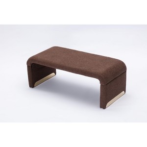 NicBex Modern 43.3" Bedroom Bench Accent Stool with Boucle Fabric and Gold Trims for Entryway and Living Room - 1 of 4