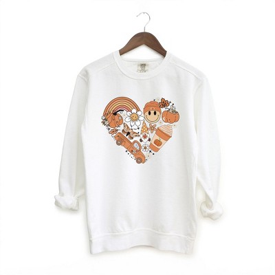 Simply Sage Market Women's  Garment Dyed Graphic Sweatshirt Fall Collage Heart