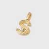 14K Gold Dipped Cubic Zirconia Ribbed Letter Charm - A New Day™ Gold - 2 of 2