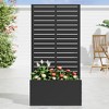 Lirago Iron Black rectangle Planters Planting Box Trellis for Climbing Plants Suitable for gardens and courtyards - 47x24 - 2 of 4