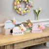 Northlight Set of 4 Floral Bunny Wooden Tabletop Easter Signs 7.75" - image 2 of 4