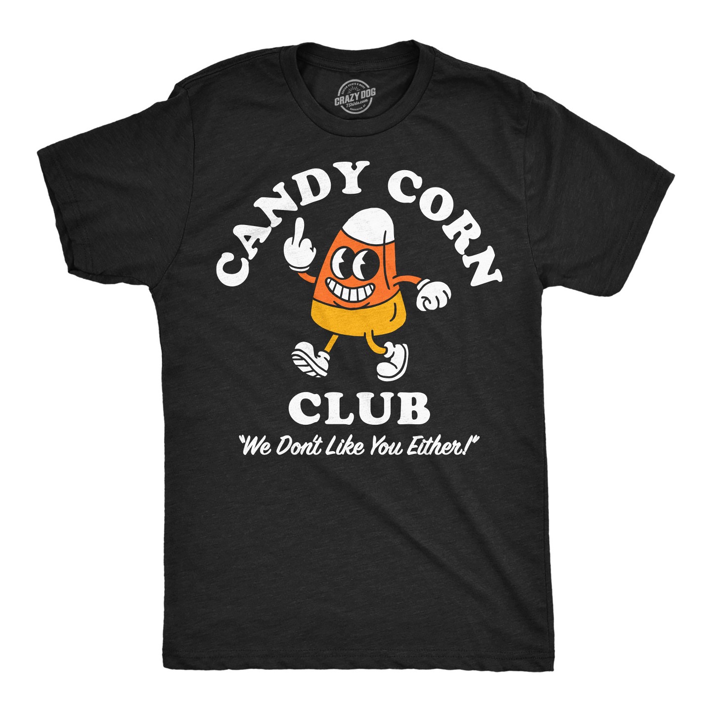 Мужская футболка Crazy Dog T-Shirts, Inc. Funny T Shirts Candy Corn Club Halloween Candy Tee For Men, цвет: Чёрный — фото 1