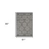 Charcoal and Gray Medallion Power Loom Area Rug - 3 of 4