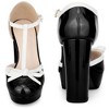 BLISSFUL STEP Women's Patent Leather T-Strap Round Toe Chunky Heel Pumps - 3 of 3