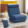 Vynxaria Portable Foldable Single Sofa Bed with Pillow - Cream White Linen - 2 of 4
