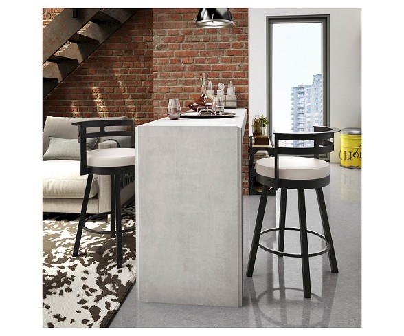 Render Swivel 26" Counter Stool - Dark Brown/Beige - Amisco