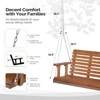 Karl Home Brown Patio Wood Porch Swing With Chains - 4 of 4