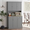 HOMCOM Buffet with Hutch, Kitchen Pantry Storage Cabinet with Microwave Oven Countertop, Drawer - 3 of 4