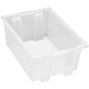 Quantum Storage Systems Stack And Nest Tote, 19-1/2"W X 13-1/2"D X 8"H, Heavy Duty, 0.80 Cu. Ft. Capacity - 1 of 2