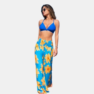 Women's Lemon Glow Floral Cover Up Pants - Cupshe