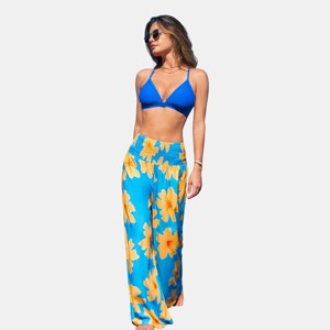 Women's Lemon Glow Floral Cover Up Pants - Cupshe - 1 of 4