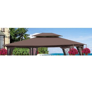 Gsluuk Patio Double Roof Gazebo Replacement Canopy Top Fabric - 1 of 1