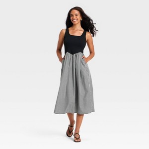 knee length dresses for ladies Pure Line Woven Midi Dress main image 0
