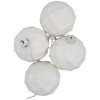 Northlight Glittered Christmas Glass Ball Ornaments - 3.75" (95mm) - White - 4ct - 4 of 4
