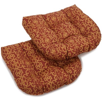 Blazing Needles, 19-inch U-Shaped Outdoor Spun Polyester Tufted Dining Chair Cushion (Set of 2)