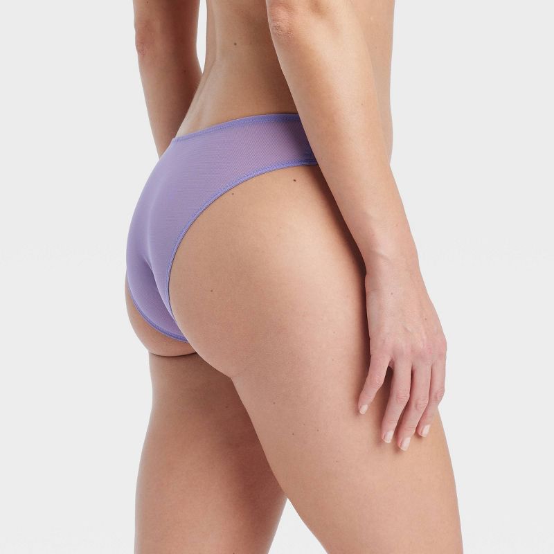 Women's Lace and Mesh Cheeky Lingerie Underwear - Auden™ Purple, 3 of 8