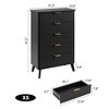 Fluted Dresser for Bedroom with 5 Deep Drawers, 47.2 in Tall Chest of Drawers with Faux Marble Top, Curved Profile Design, Modern Wooden Dresser - 3 of 4