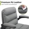 VECELO High Back Desk Chair PU Office Chair Upholstered Padding Swivel Computer Task Chair With Flip-Up Arms and Adjustable Height White/Gray - 4 of 4