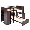 VYNXARIA Twin size Loft Bed with a Stand-alone bed, Shelves,Desk,and Wardrobe£¬Espresso - 3 of 4